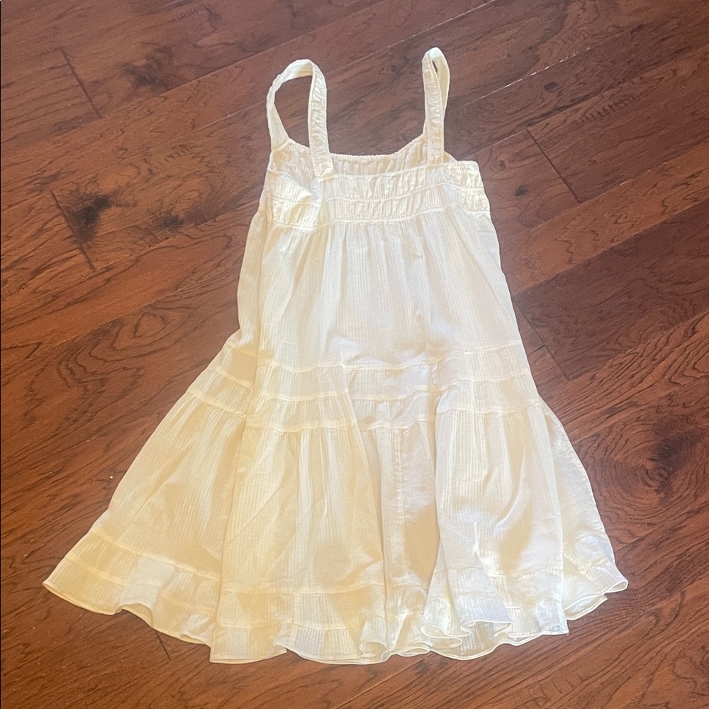 J. Crew White Cotton Tiered Camisole Dress
